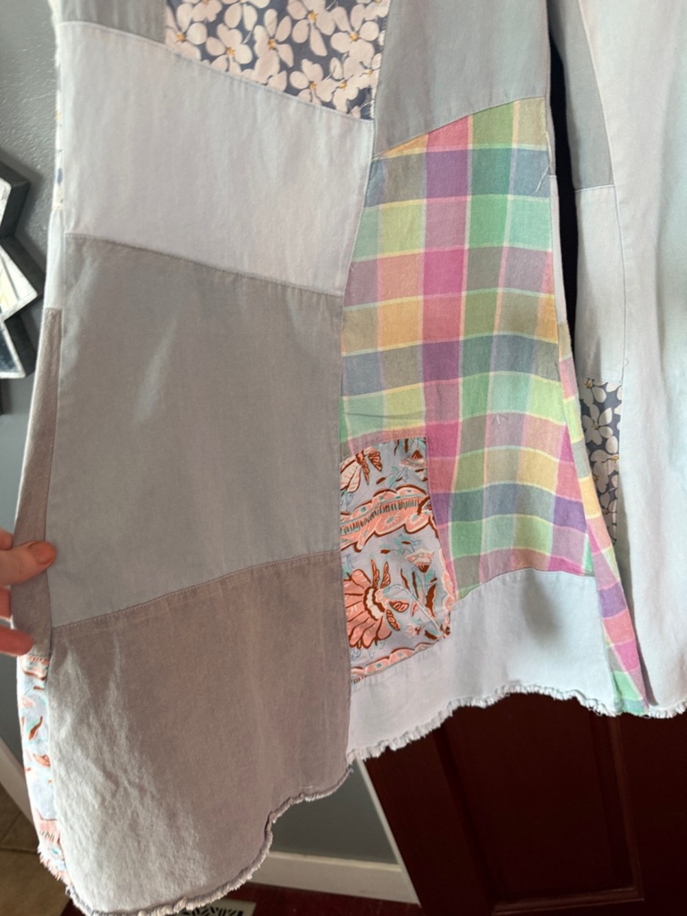 Pastel Patchwork Wide-Leg Pants - Picture 2 of 5